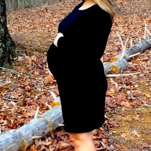 Black and black/navy dress- maternity